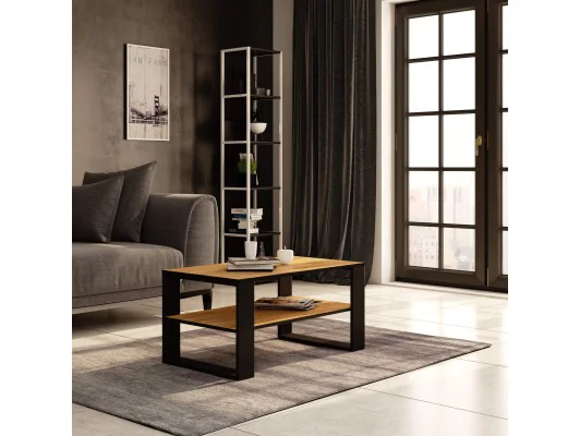 STOLIK KAWOWY ALEX DĄB CRAFT / CZARNY