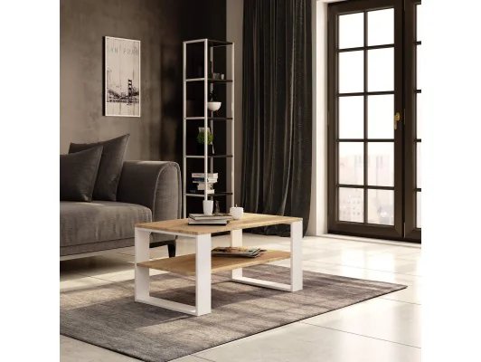 STOLIK KAWOWY ALEX DĄB SONOMA / BIAŁY