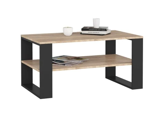 STOLIK KAWOWY ALEX DĄB SONOMA / CZARNY