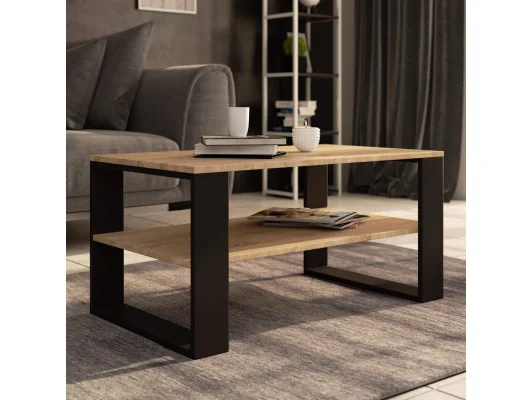 STOLIK KAWOWY ALEX DĄB SONOMA / CZARNY