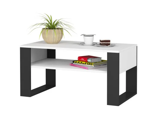 STOLIK KAWOWY DOMI BIAŁY / CZARNY