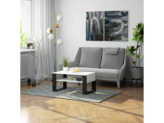 STOLIK KAWOWY DOMI BIAŁY / CZARNY