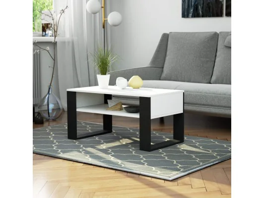 STOLIK KAWOWY DOMI BIAŁY / CZARNY