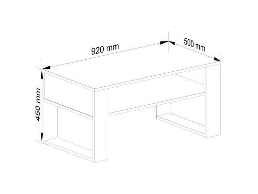 STOLIK KAWOWY DOMI DĄB CRAFT / CZARNY