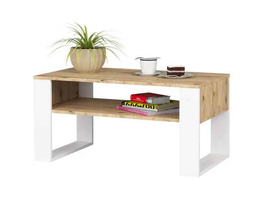 STOLIK KAWOWY DOMI DĄB ARTISAN / BIAŁY