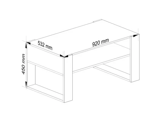 STOLIK KAWOWY DOMI DĄB CRAFT / BIAŁY