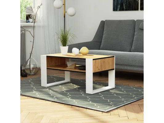 STOLIK KAWOWY DOMI DĄB CRAFT / BIAŁY