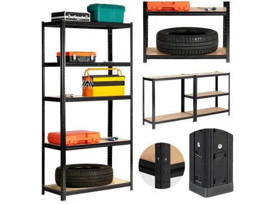 REGAŁ METALOWY 90x40x180 CZARNY