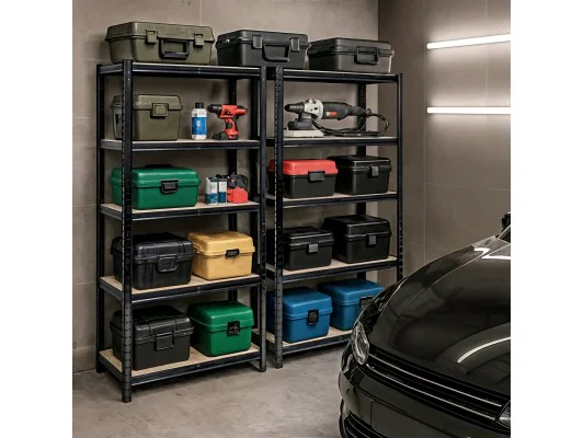 REGAŁ METALOWY 90x40x180 CZARNY