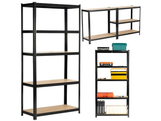 REGAŁ METALOWY 90x40x180 CZARNY