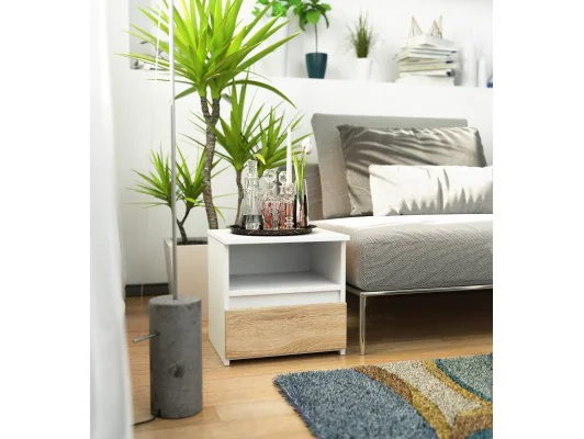 KOMODA CL1 PK BIAŁA / DĄB SONOMA