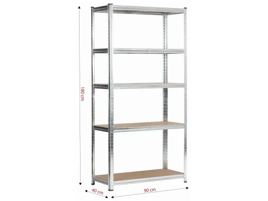 Zobacz REGAŁ METALOWY 90x40x180 SREBRNY REGAŁ METALOWY 90x40x180 SREBRNY