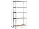 REGAŁ METALOWY 90x40x180 SREBRNY