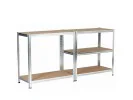 REGAŁ METALOWY 90x40x180 SREBRNY