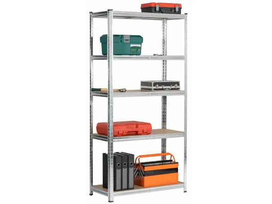 REGAŁ METALOWY 90x40x180 SREBRNY