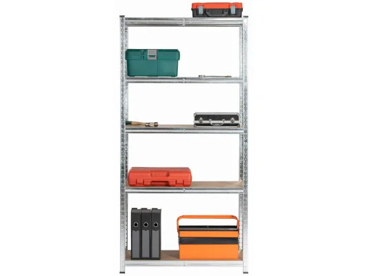 REGAŁ METALOWY 90x40x180 SREBRNY