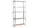 REGAŁ METALOWY 90x30x180 SREBRNY