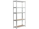 REGAŁ METALOWY 90x30x180 SREBRNY
