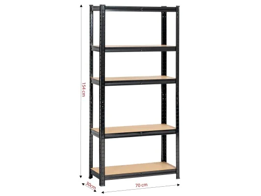 REGAŁ METALOWY 70x30x154 CZARNY