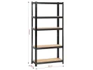 REGAŁ METALOWY 70x30x154 CZARNY