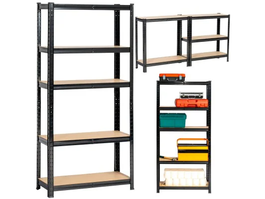 REGAŁ METALOWY 70x30x154 CZARNY