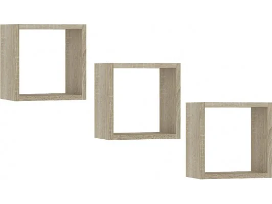 PÓŁKA ŚCIENNA K 25x25cm KOMPLET 3szt DĄB SONOMA
