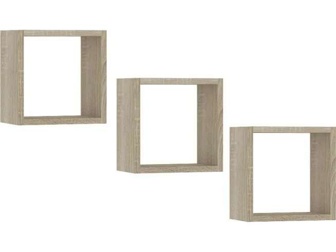 PÓŁKA ŚCIENNA K 25x25cm KOMPLET 3szt DĄB SONOMA