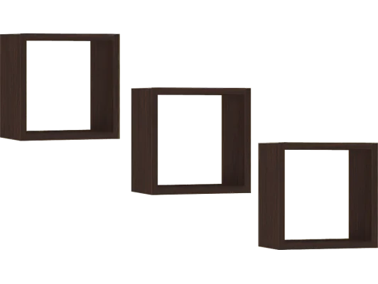 PÓŁKA ŚCIENNA K 25x25cm KOMPLET 3szt WENGE