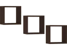 PÓŁKA ŚCIENNA K 25x25cm KOMPLET 3szt WENGE