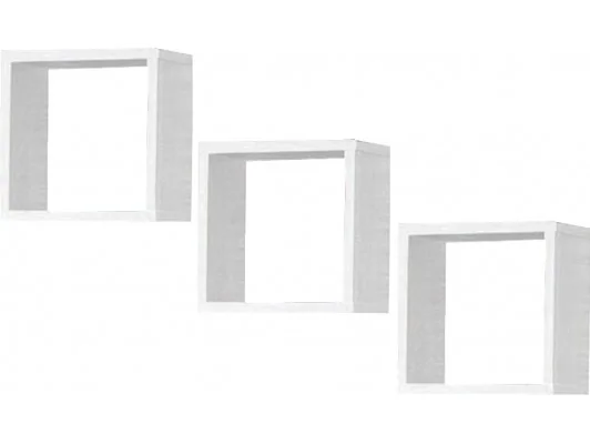 PÓŁKA ŚCIENNA K 25x25cm KOMPLET 3szt BIAŁA