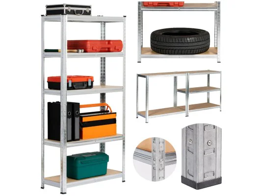 REGAŁ METALOWY 70x30x154 SREBRNY