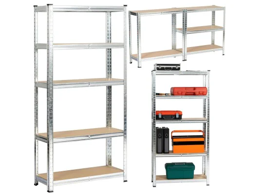 REGAŁ METALOWY 70x30x154 SREBRNY