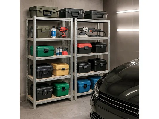 REGAŁ METALOWY 70x30x154 SREBRNY