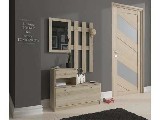 Zestaw Mebli Na Przedpokój Dąb Sonoma