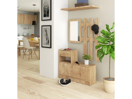 Zestaw Mebli Na Przedpokój Dąb Sonoma