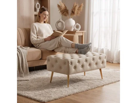 Pufa Madrid Beżowa