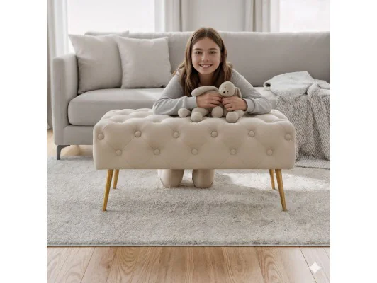 Pufa Madrid Beżowa