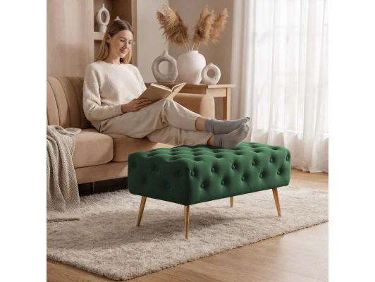 Pufa Madrid Butelkowa Zieleń