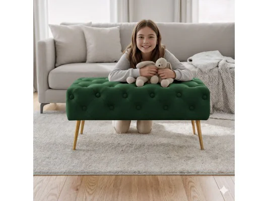 Pufa Madrid Butelkowa Zieleń