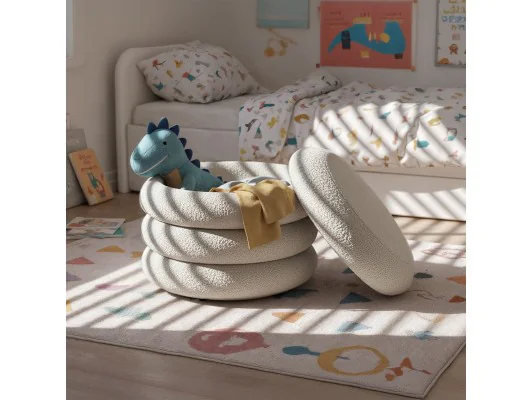 Pufa Mollis Mglista Biel