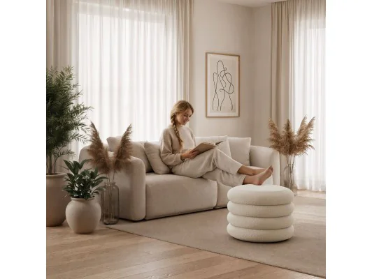 Pufa Mollis Mglista Biel