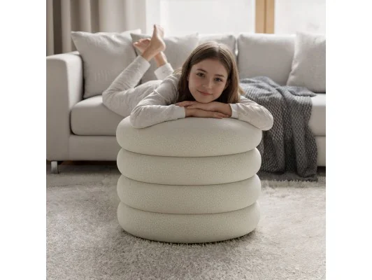 Pufa Mollis Mglista Biel