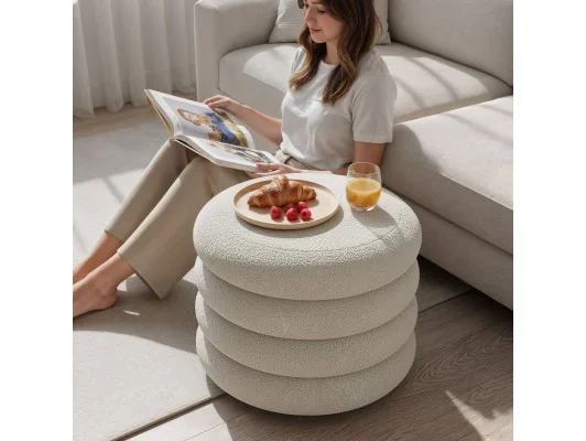 Pufa Mollis Mglista Biel