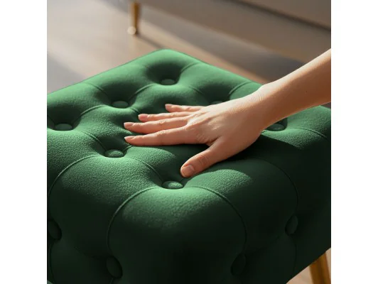 Pufa Quadra Butelkowa Zieleń