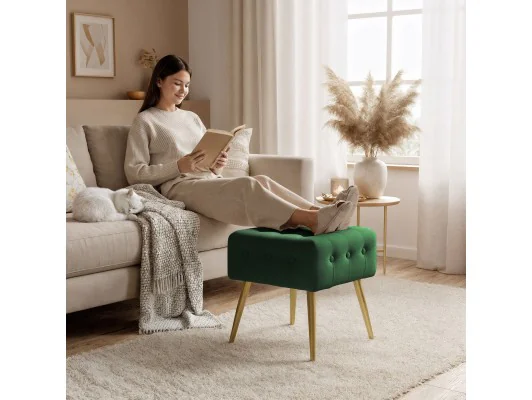 Pufa Quadra Butelkowa Zieleń