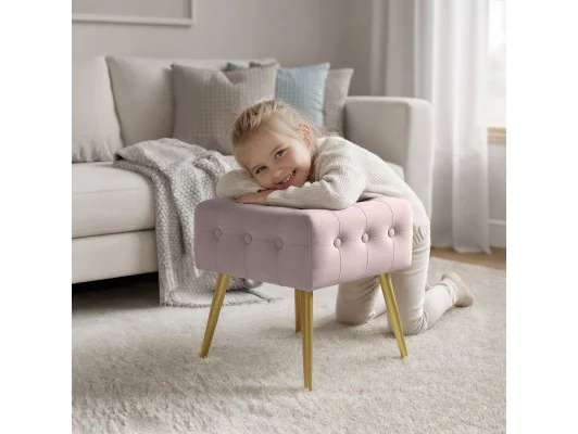 Pufa Quadra Pudrowy Róż