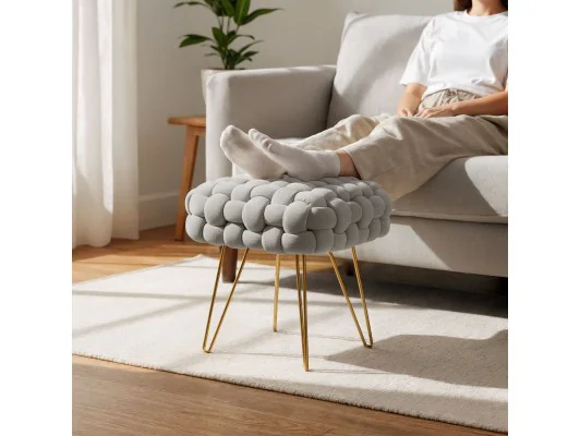 Pufa Dotty Jasny Szary