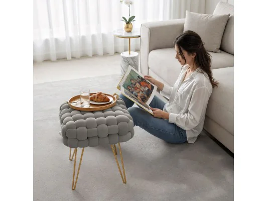 Pufa Dotty Jasny Szary