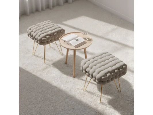 Pufa Dotty Przygaszony Beż