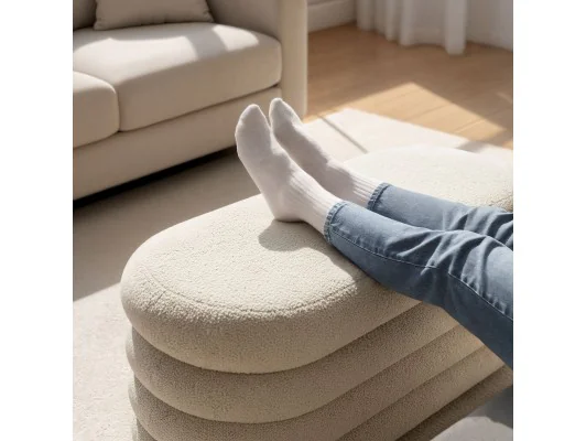 Pufa Puffo Mglista Biel